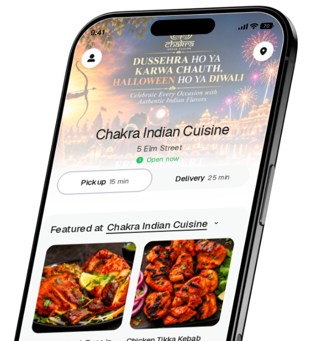 Chakra Indian Cuisine app preview