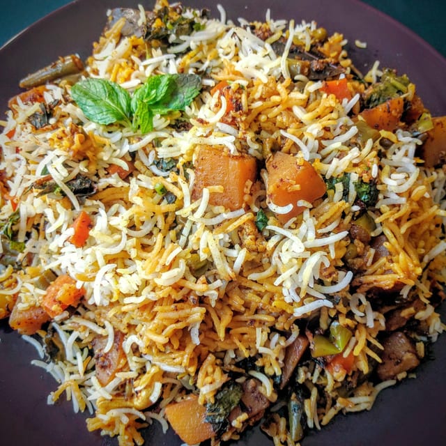 Vegetable biryani.