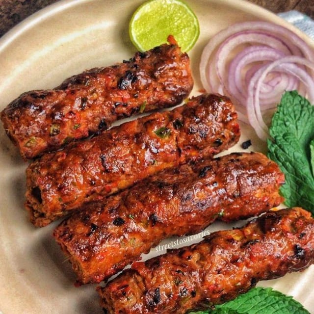 Lamb Seekh Kebab.