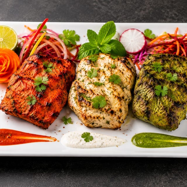 Assorted Chicken Kebabs.